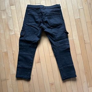 The Kooples Slouchy Boyfriend Cropped Cargo Jeans Black Size 29